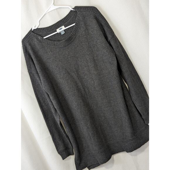 OLD NAVY! FAB CHARCOAL GRAY TUNIC STYLE LONG PULLOVER SWEATER! SZ L - Picture 8 of 8